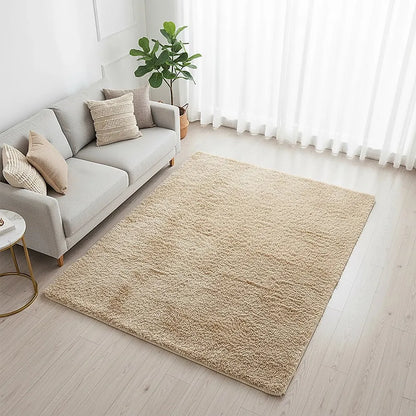 230x160cm Floor Rugs Large Shaggy Rug Area Carpet Bedroom Living Room Mat - Beige - Image 2