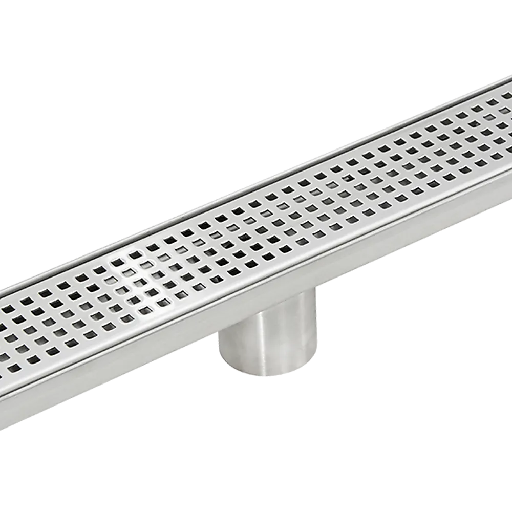 900mm Bathroom Shower Stainless Steel Grate Drain w/Centre outlet Floor Waste Square Pattern - Image 4