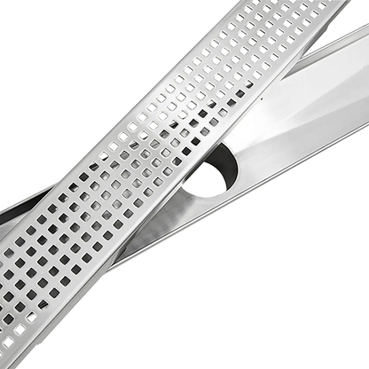 900mm Bathroom Shower Stainless Steel Grate Drain w/Centre outlet Floor Waste Square Pattern - Image 7