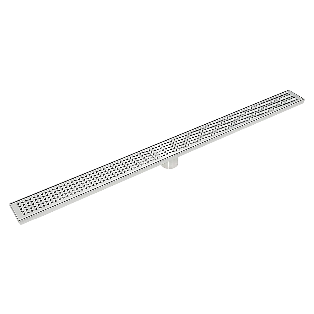 900mm Bathroom Shower Stainless Steel Grate Drain w/Centre outlet Floor Waste Square Pattern - Image 9