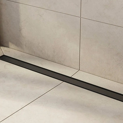 1000mm Tile Insert Bathroom Shower Black Grate Drain w/Centre outlet Floor Waste - Image 2
