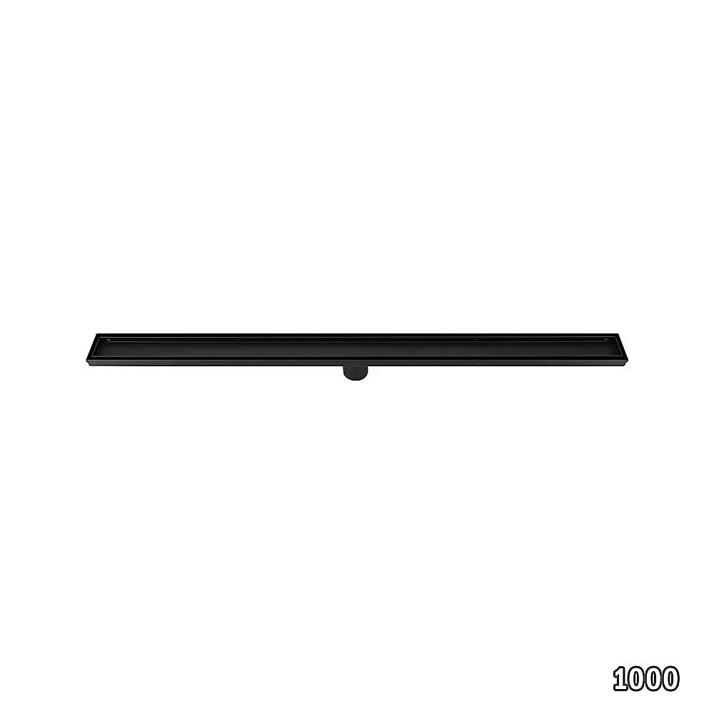 1000mm Tile Insert Bathroom Shower Black Grate Drain w/Centre outlet Floor Waste - Image 5