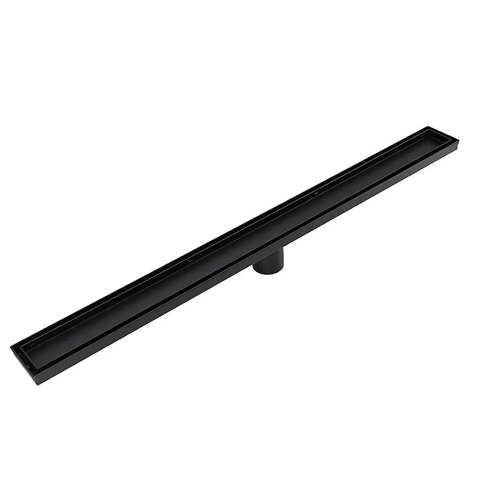 1000mm Tile Insert Bathroom Shower Black Grate Drain w/Centre outlet Floor Waste - Image 7