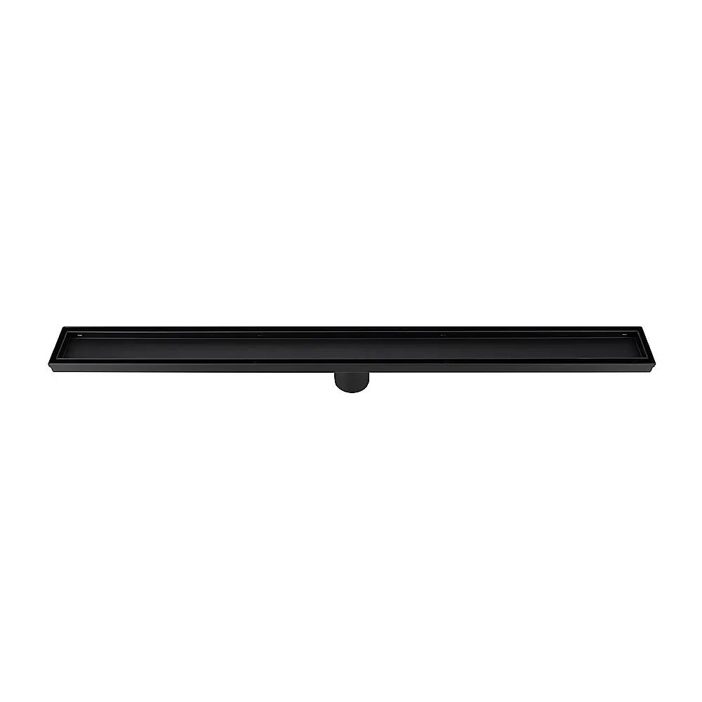 1000mm Tile Insert Bathroom Shower Black Grate Drain w/Centre outlet Floor Waste - Image 9