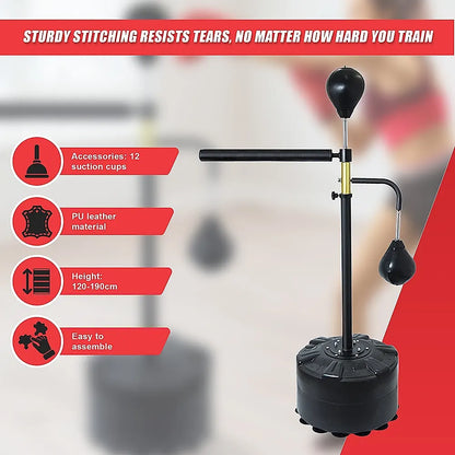 Free Standing Punching Bag Speedball Boxing Reflex Training Dummy - Image 8