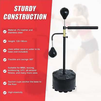 Free Standing Punching Bag Speedball Boxing Reflex Training Dummy - Image 9