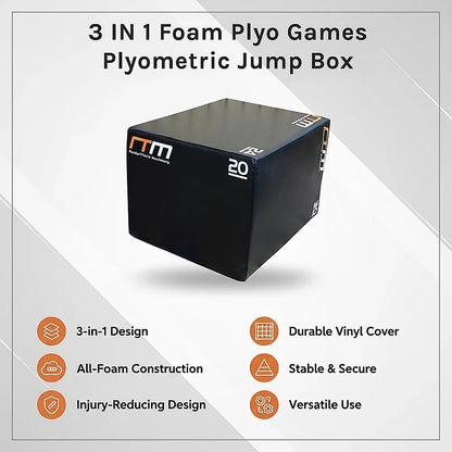 3 IN 1 Foam Plyo Games Plyometric Jump Box - Image 8