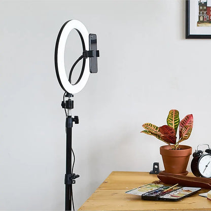 10" LED Selfie Ring Light with 1.6M Tripod Stand Phone Holder Photo Live Makeup - Image 2