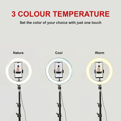 10" LED Selfie Ring Light with 1.6M Tripod Stand Phone Holder Photo Live Makeup - Image 4