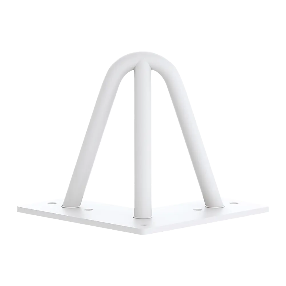 Set of 4 Industrial 3-Rod Retro Table Legs 12mm Steel Bench Desk - 11cm White