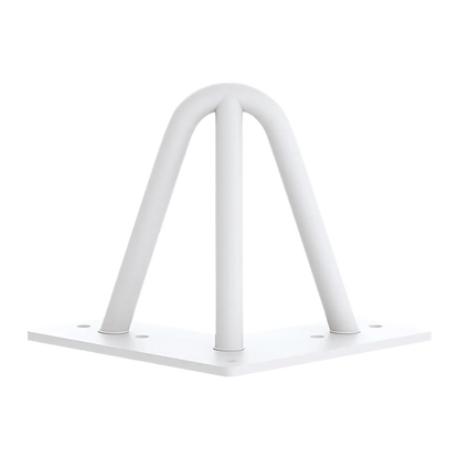 Set of 4 Industrial 3-Rod Retro Table Legs 12mm Steel Bench Desk - 11cm White