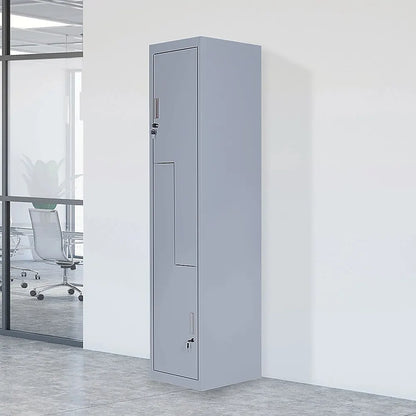 Grey Two-Door L-shaped Office Gym Shed Storage Lockers - Image 2