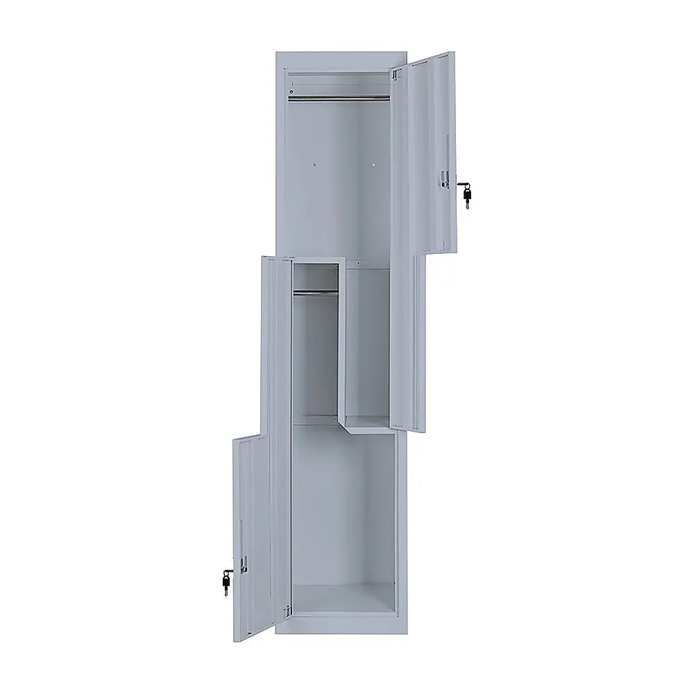 Grey Two-Door L-shaped Office Gym Shed Storage Lockers - Image 8