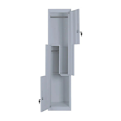 Grey Two-Door L-shaped Office Gym Shed Storage Lockers - Image 8