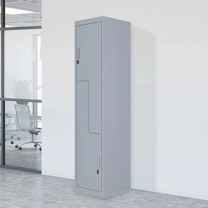 Grey Two-Door L-shaped Office Gym Shed Storage Lockers - Image 2