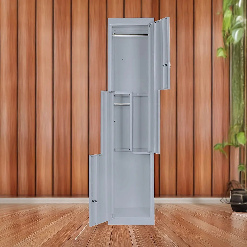 Grey Two-Door L-shaped Office Gym Shed Storage Lockers - Image 6
