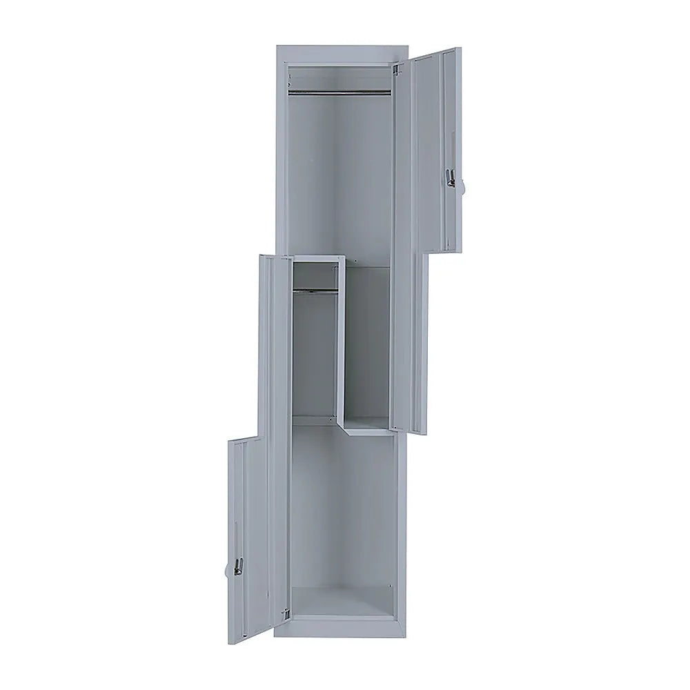 Grey Two-Door L-shaped Office Gym Shed Storage Lockers - Image 8