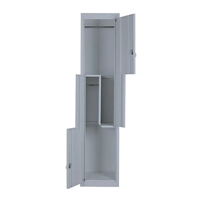 Grey Two-Door L-shaped Office Gym Shed Storage Lockers - Image 8
