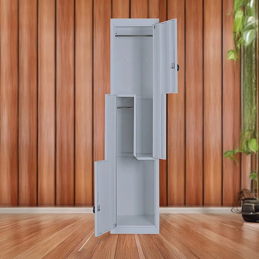 Grey Two-Door L-shaped Office Gym Shed Storage Lockers - Image 6