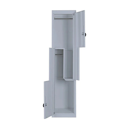 Grey Two-Door L-shaped Office Gym Shed Storage Lockers - Image 8