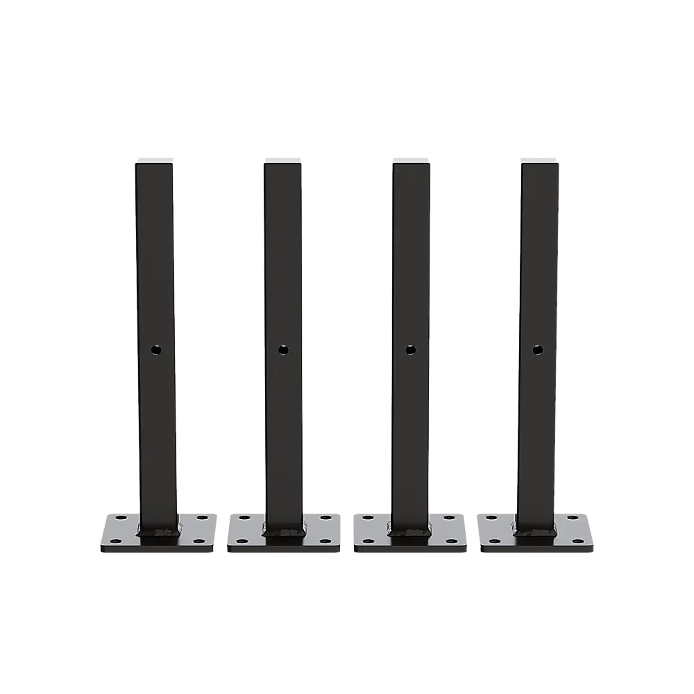 20cm Floating Shelf Brackets Industrial Metal Shelving Supports 4-Pack - Black