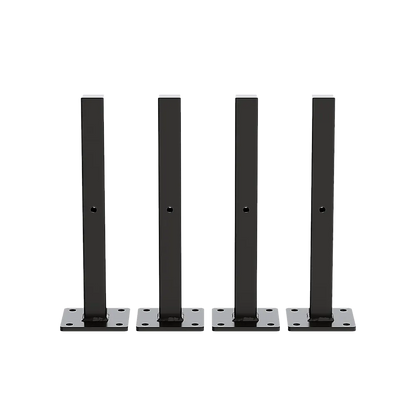 20cm Floating Shelf Brackets Industrial Metal Shelving Supports 4-Pack - Black