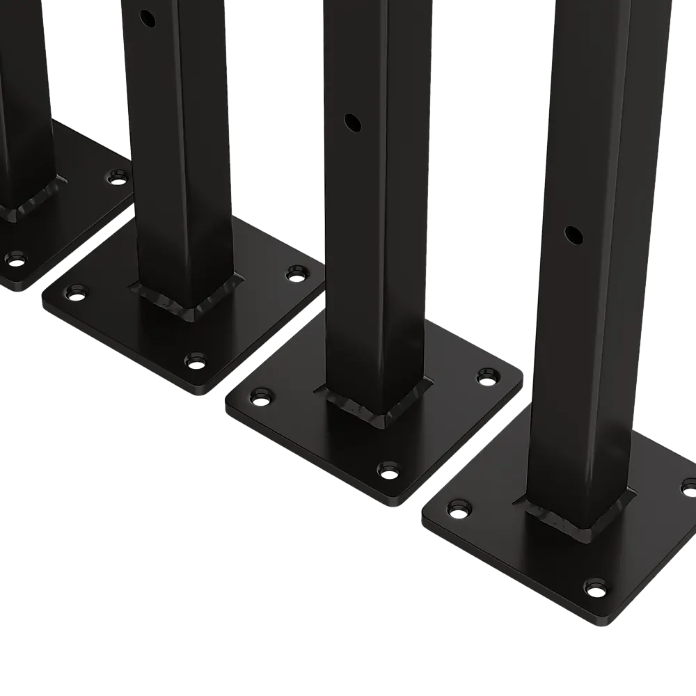 20cm Floating Shelf Brackets Industrial Metal Shelving Supports 4-Pack - Black - Image 4