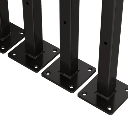 20cm Floating Shelf Brackets Industrial Metal Shelving Supports 4-Pack - Black - Image 4