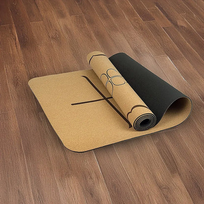 Natural Cork TPE Yoga Mat Sports Eco Friendly Exercise Fitness Gym Pilates - Image 6