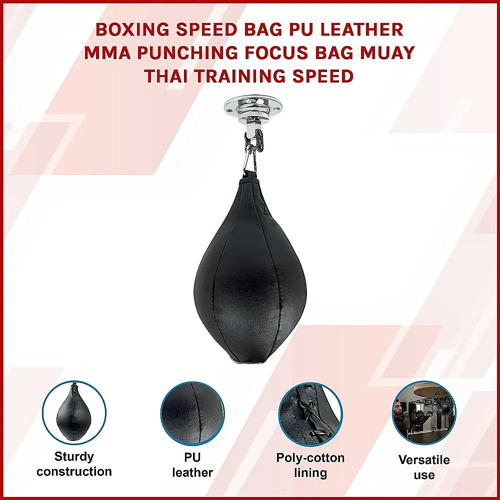 Boxing Speed Bag PU Leather MMA Punching Focus Bag Muay Thai Training Speed - Image 3