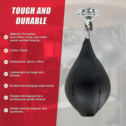 Boxing Speed Bag PU Leather MMA Punching Focus Bag Muay Thai Training Speed - Image 9