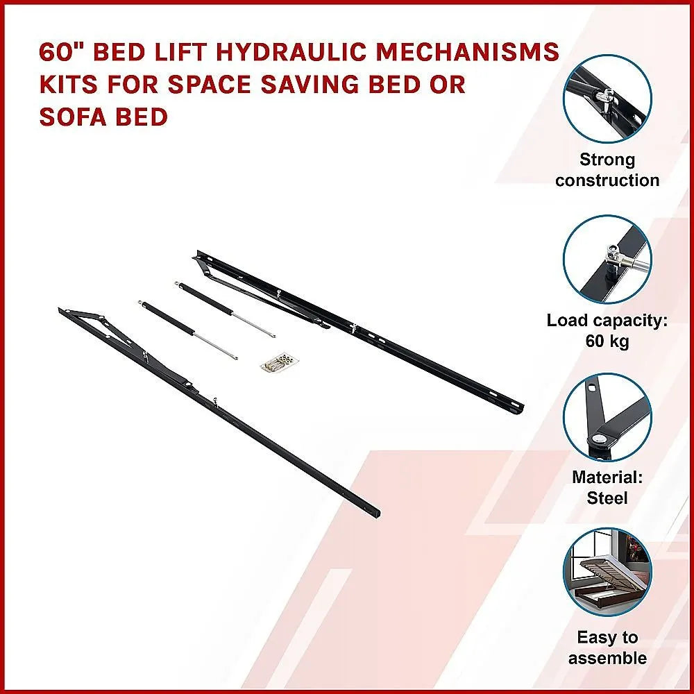 60" Bed Lift Hydraulic Mechanisms Kits For Space Saving Bed or Sofa Bed - Image 3