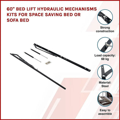 60" Bed Lift Hydraulic Mechanisms Kits For Space Saving Bed or Sofa Bed - Image 3