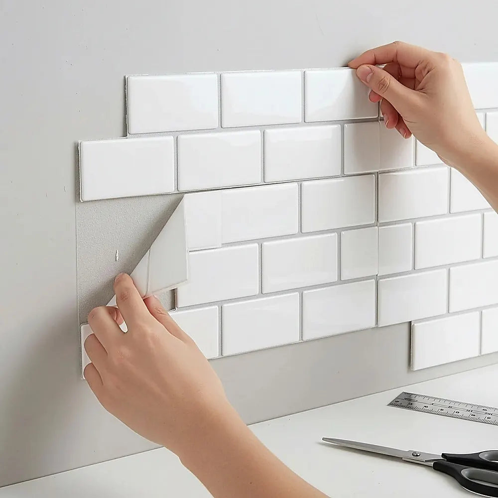 Tiles 3D Peel and Stick Wall Tile Subway White (30 x 30cm x 10 sheets) - Image 2