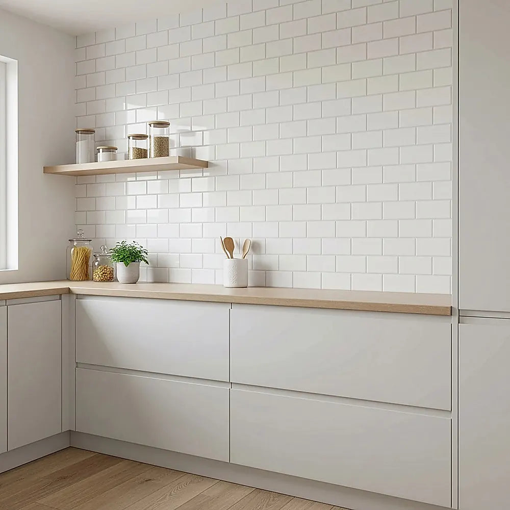 Tiles 3D Peel and Stick Wall Tile Subway White (30 x 30cm x 10 sheets) - Image 5