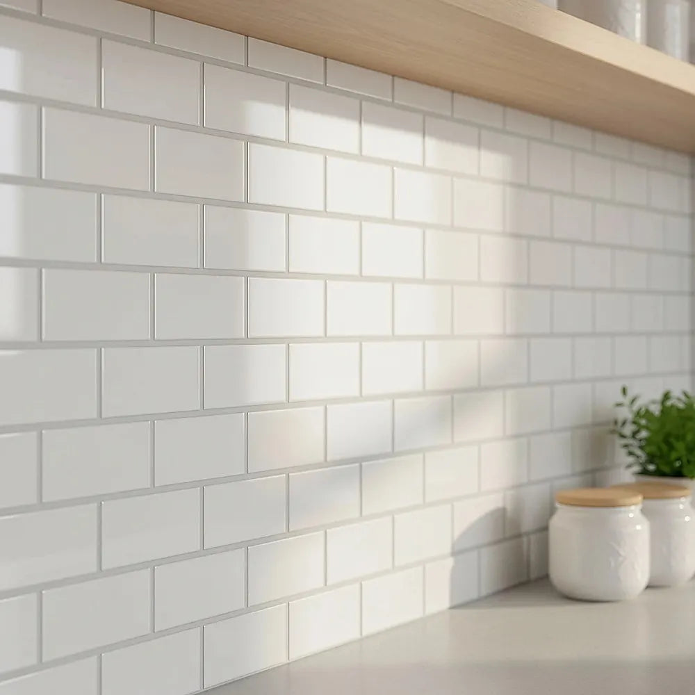 Tiles 3D Peel and Stick Wall Tile Subway White (30 x 30cm x 10 sheets) - Image 8