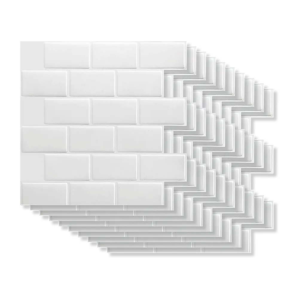 Tiles 3D Peel and Stick Wall Tile Subway White (30 x 30cm x 10 sheets) - Image 7