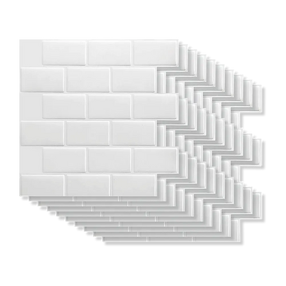Tiles 3D Peel and Stick Wall Tile Subway White (30 x 30cm x 10 sheets) - Image 7