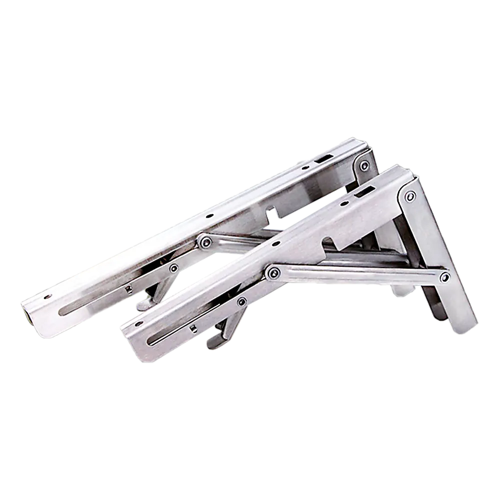 2x 10" Stainless Steel Folding Table Bracket Shelf Bench 50kg Load Heavy Duty