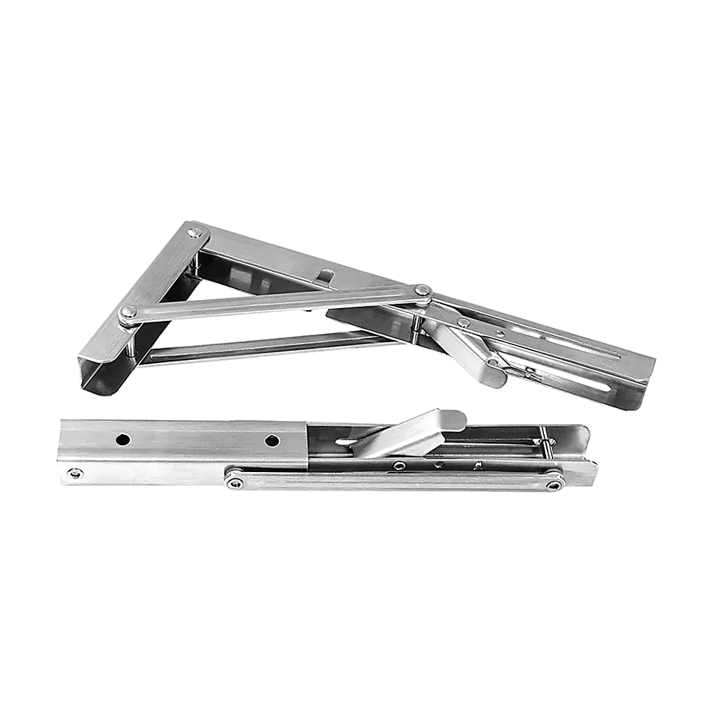 2x 10" Stainless Steel Folding Table Bracket Shelf Bench 50kg Load Heavy Duty - Image 4