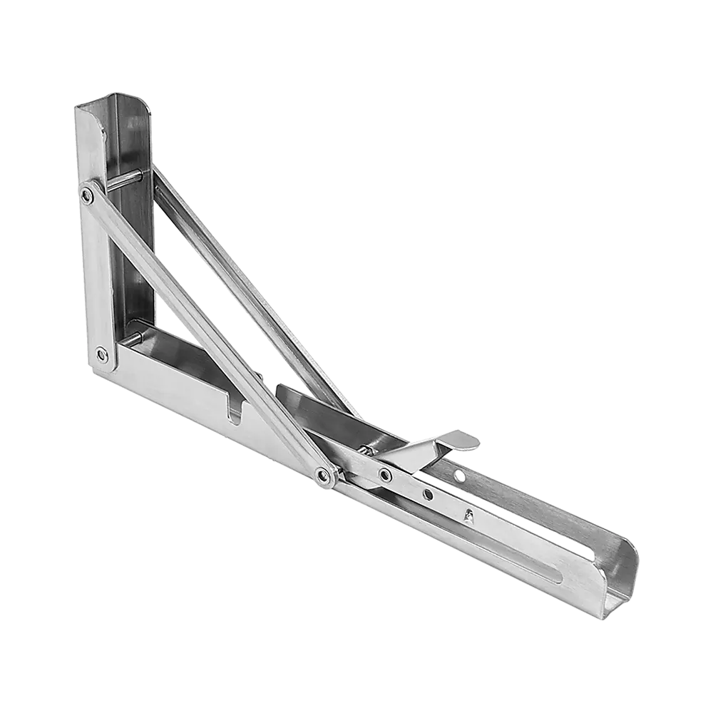 2x 10" Stainless Steel Folding Table Bracket Shelf Bench 50kg Load Heavy Duty - Image 5