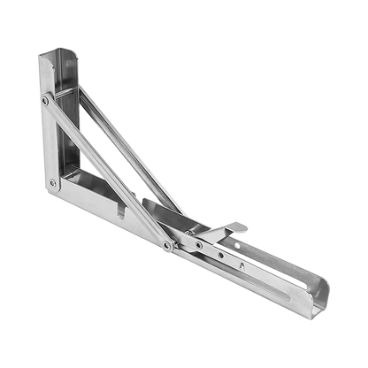 2x 10" Stainless Steel Folding Table Bracket Shelf Bench 50kg Load Heavy Duty - Image 5