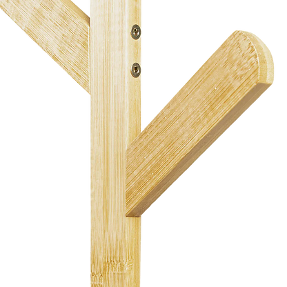 Clothes Coat Rack Garment Stand Shelf Wooden Tree Hanger Bag Hat Hook Holder - Image 9