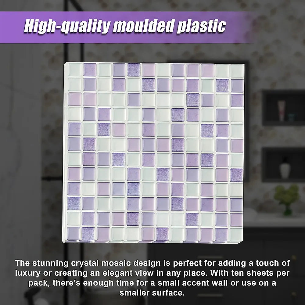 Tiles 3D Peel and Stick Wall Tile Crystal Mosaic 10 Sheets - Image 6