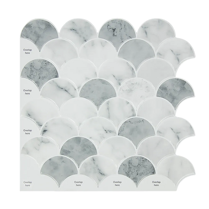 Tiles 3D Peel and Stick Wall Tile Fish Scale Mosaic 10 Sheets