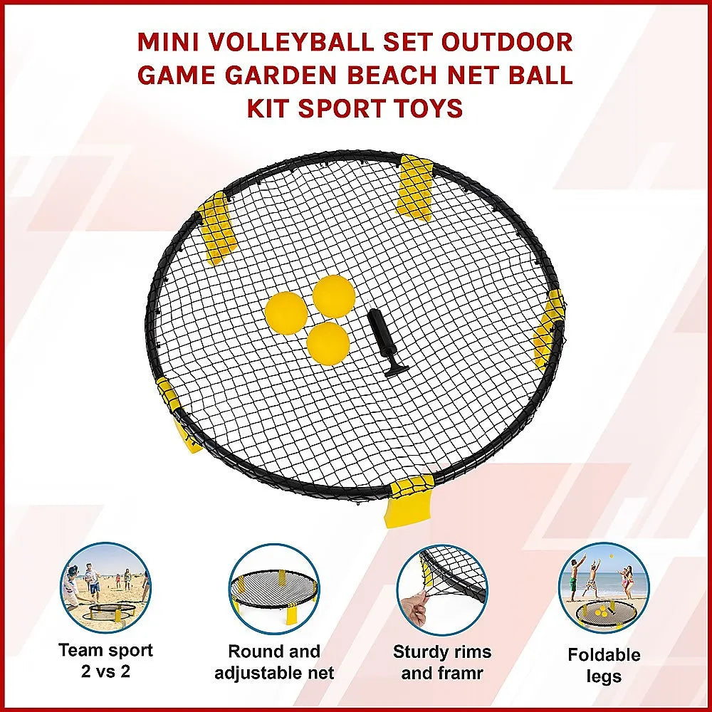 Mini Volleyball Set Outdoor Game Garden Beach Net Ball Kit Sport Toys - Image 3