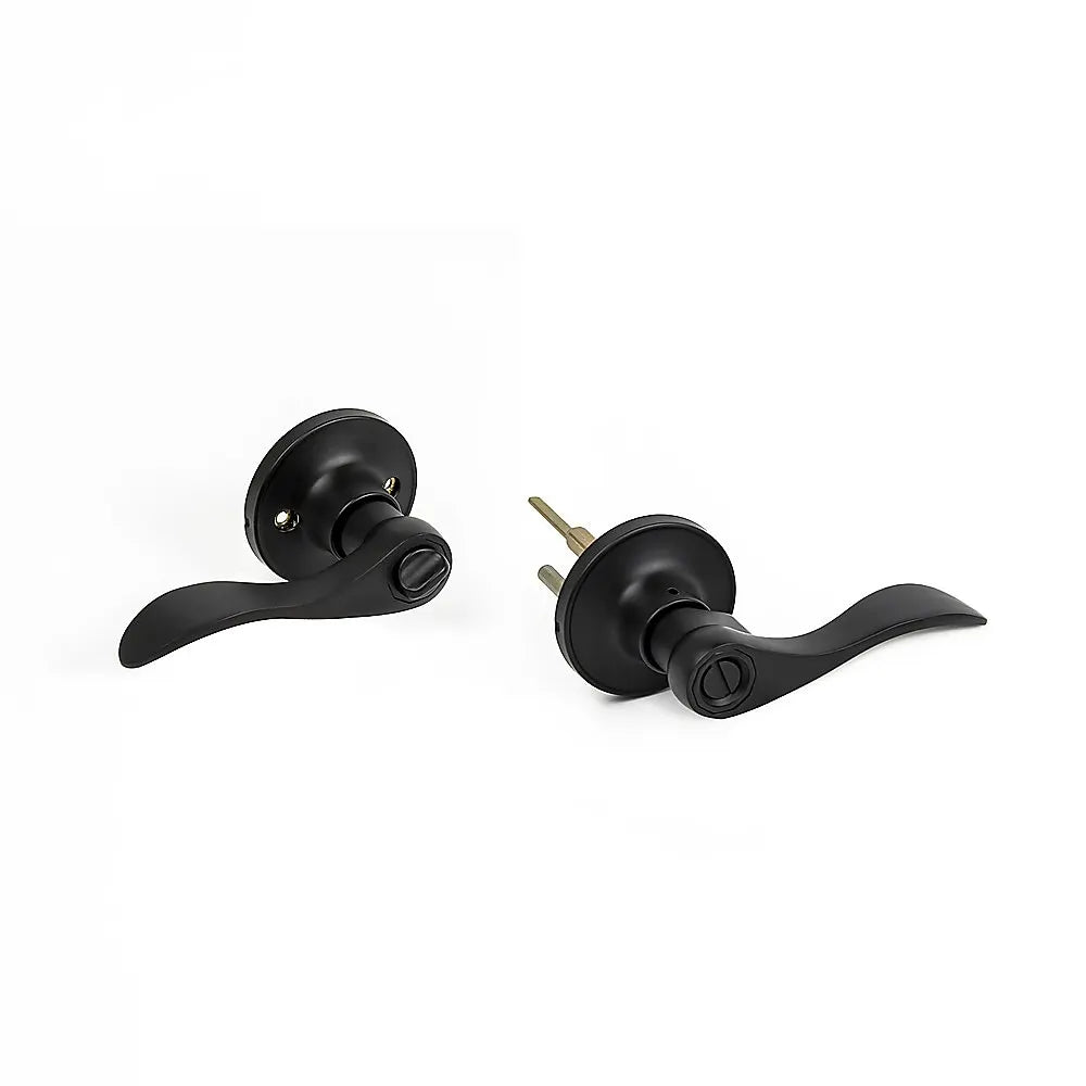 Door Handle Set Lever Privacy Function Black - Image 5