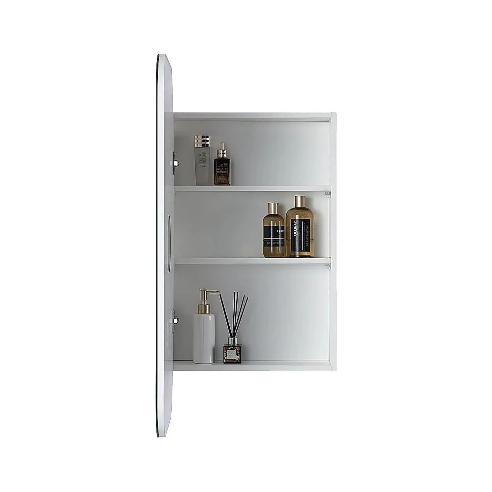 Rectangle Wall Hung Bathroom Mirror Shaving Cabinet Vanity Matte White - Image 4