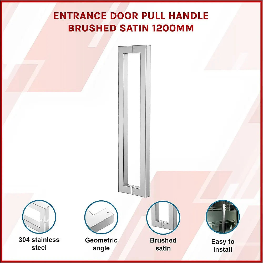 Entrance Door Pull Handle Brushed satin 1200mm - Image 3