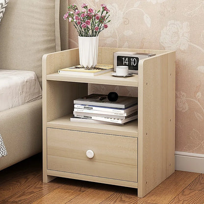Bedside Tables Drawers Side Table Bedroom Furniture Nightstand Wood Unit - Image 2